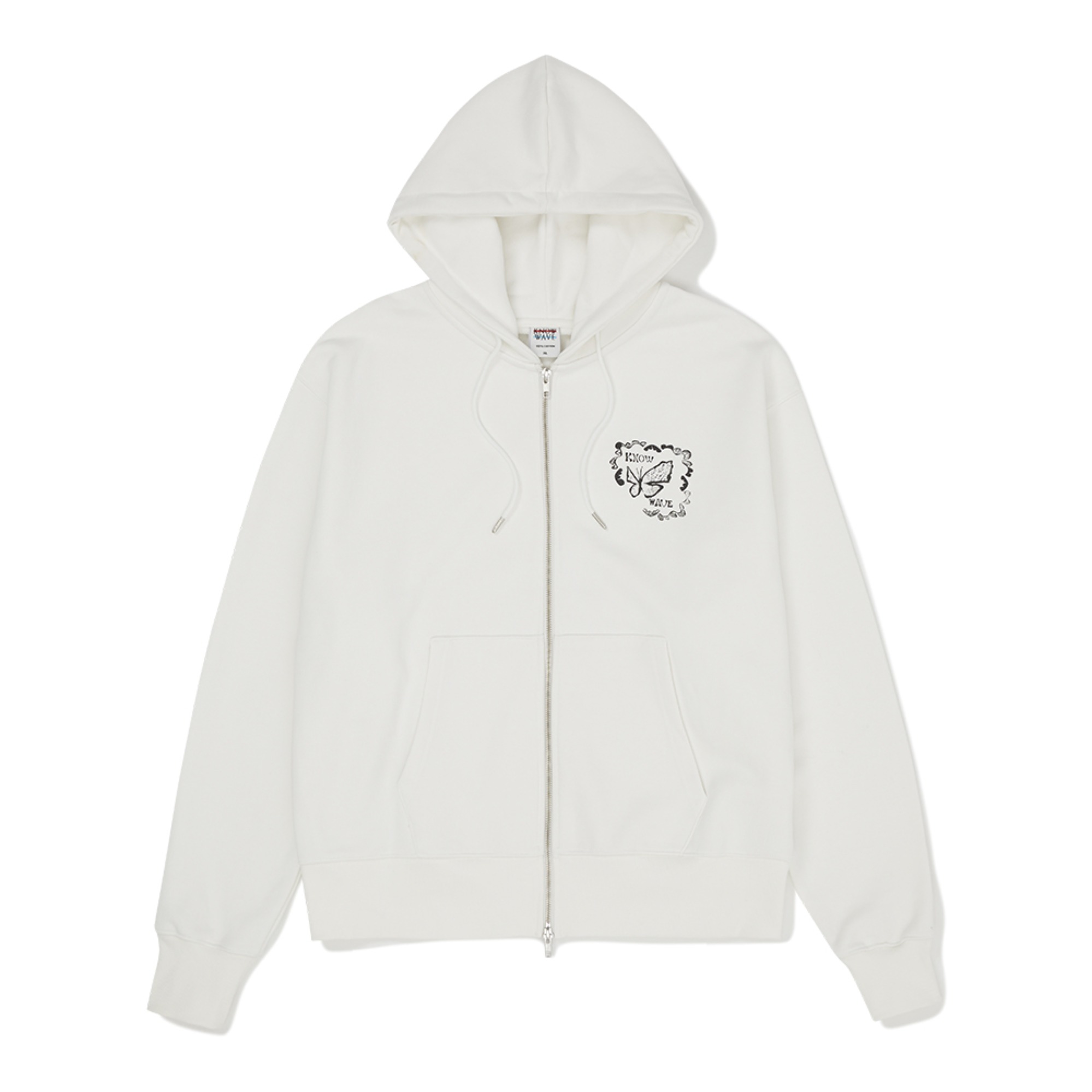 BUTTERFLY ZIP HOODIE KNT027m(WHITE)