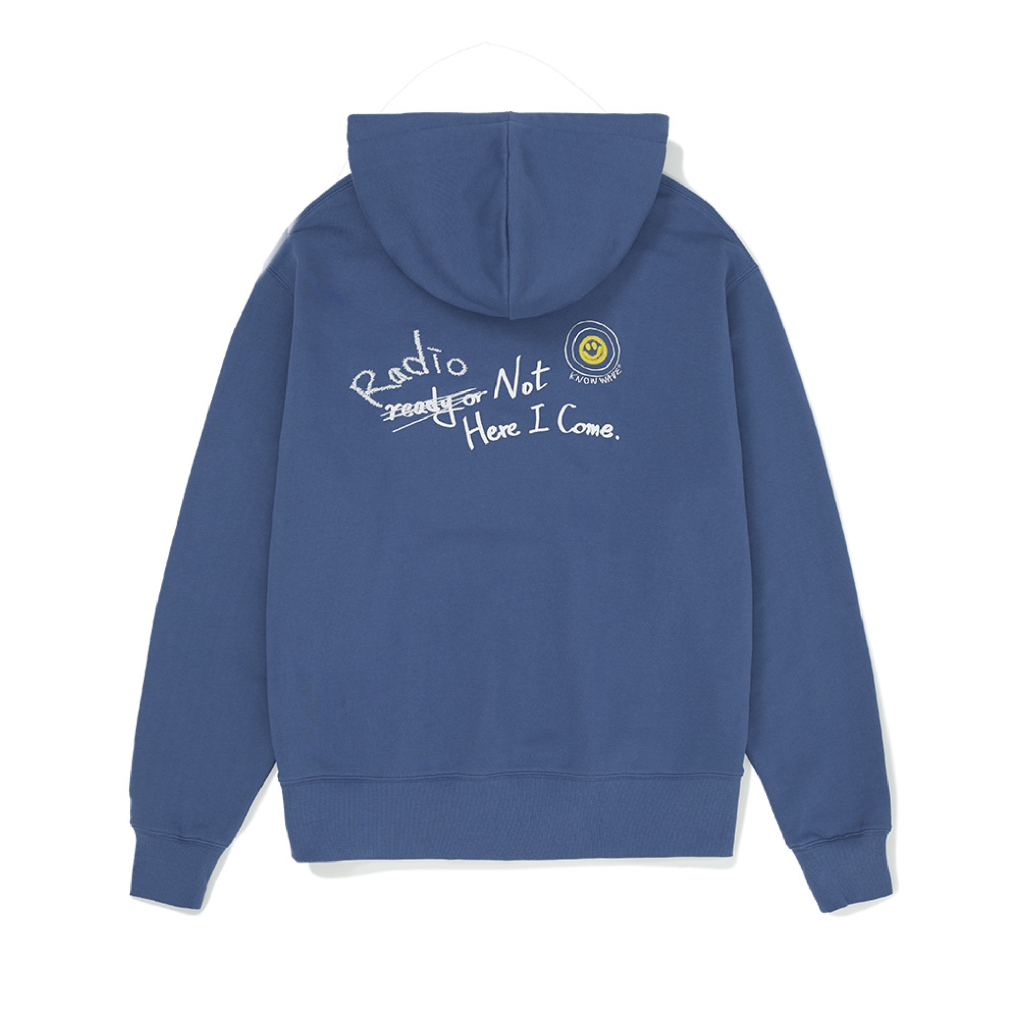 READY OR NOT SMILE EMBRODIERY HOODIE KNT028m(BLUE)