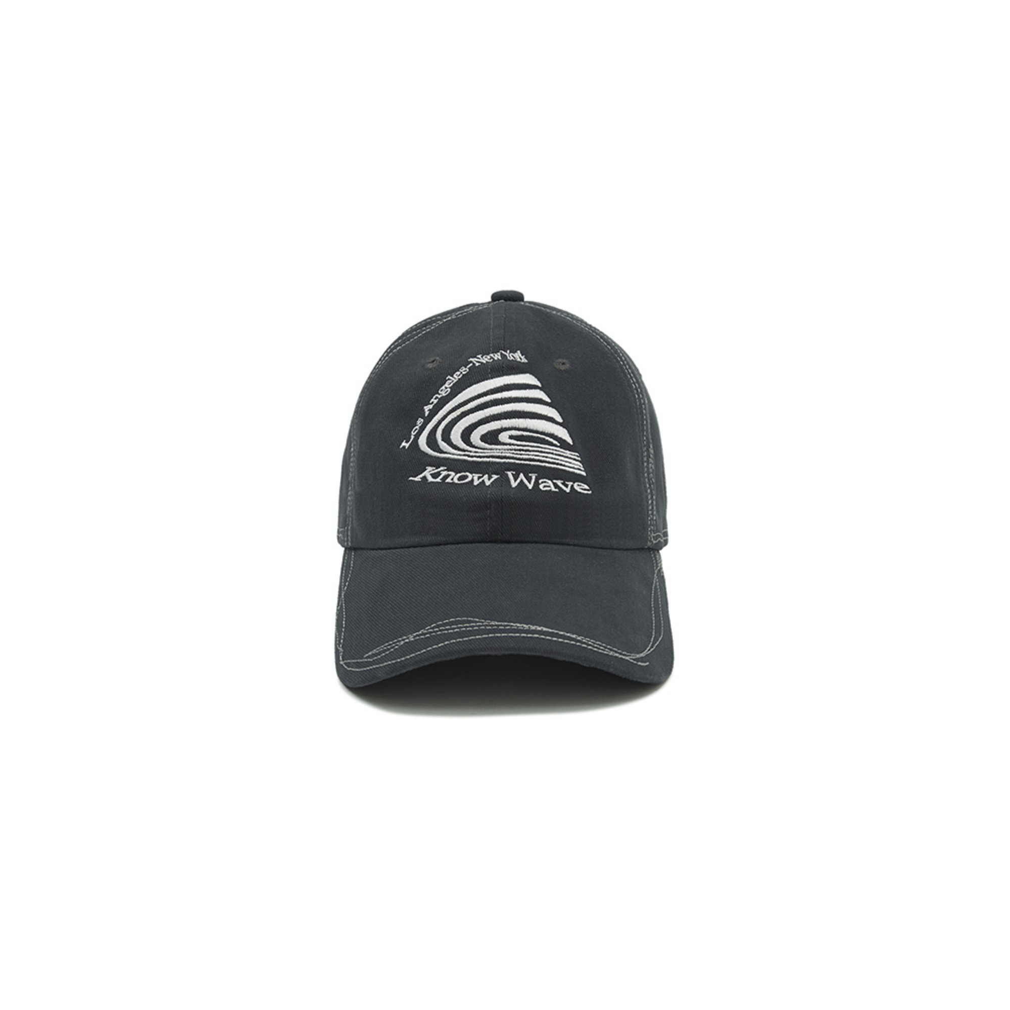 KNOW WAVE LOGO RECORD BALL CAP KNA012m(CHARCOAL)